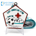 Hochwertige personalisierte benutzerdefinierte Metall Fußball Medaillon Zinklegierung weiche Emaille Sport Fußball Medaille zu verkaufen